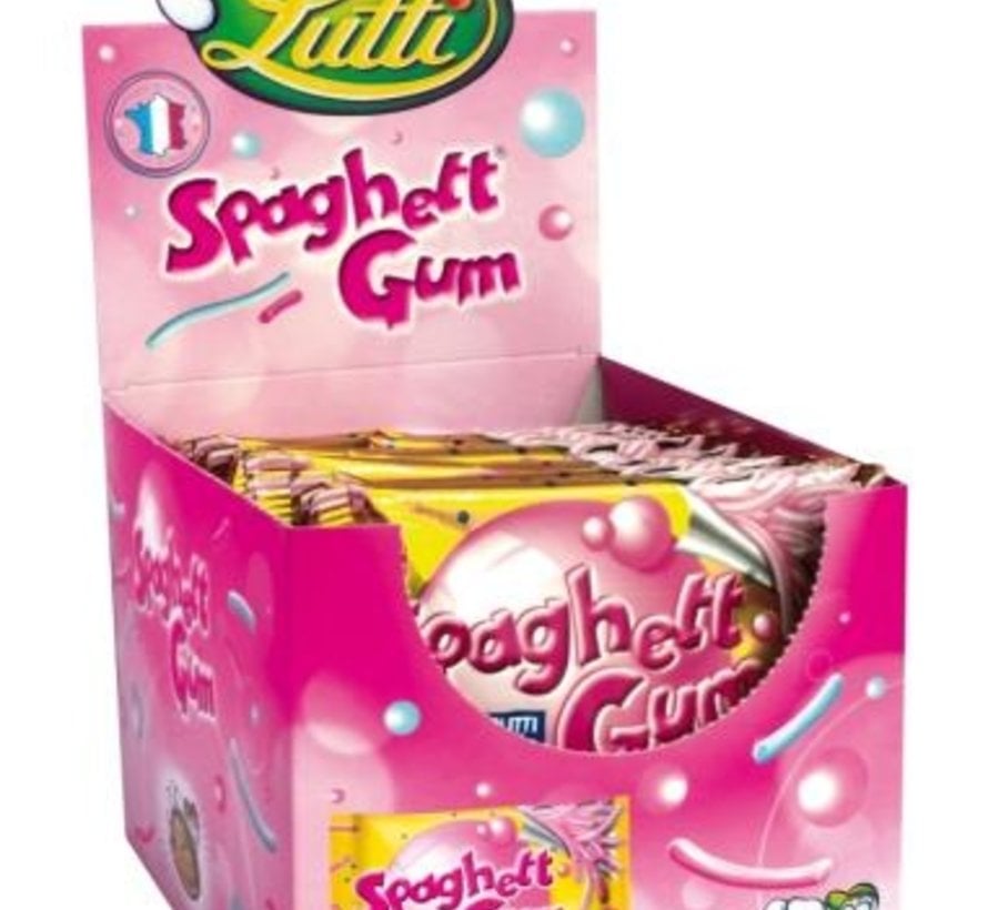 Roze Spaghetti Gum Tutti Frutti -Doos 24 stuks