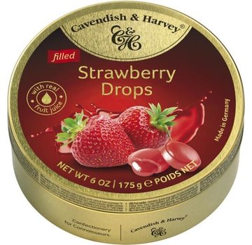 Cavendish & Harvey Strawberry Drops -Doos 9 blikken