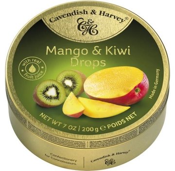 Cavendish & Harvey Mango & Kiwi Drops -Doos 9 blikken