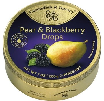 Cavendish & Harvey Pear & Blackberry Drops -Doos 9 blikken