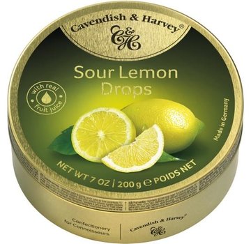 Cavendish & Harvey Sour Lemon Drops -Doos 9 blikken