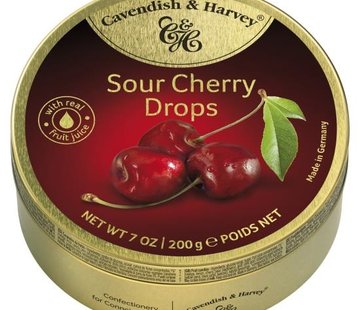 Cavendish &amp; Harvey Sour Cherry Drops -Doos 9 blikken