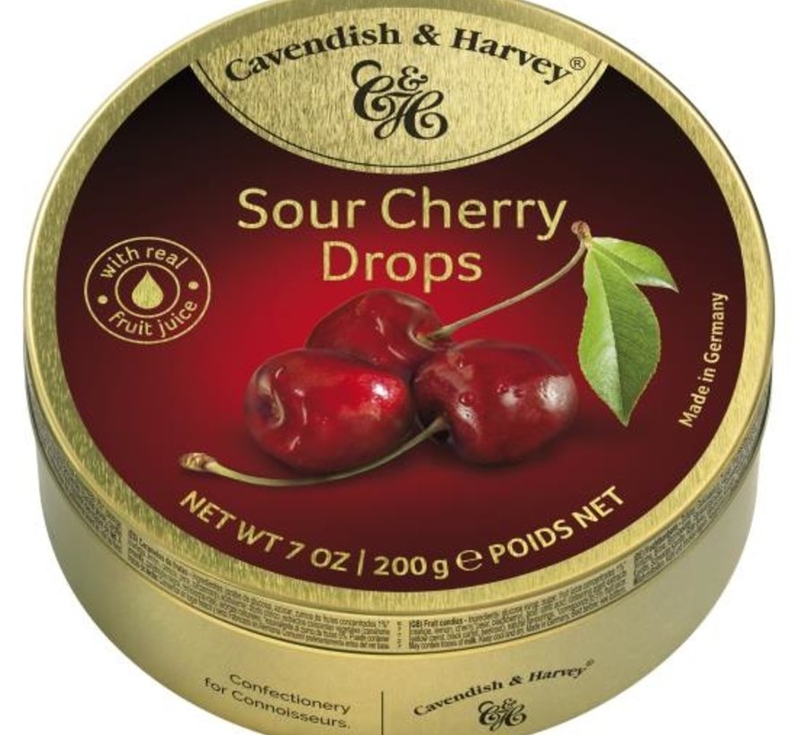 Sour Cherry Drops -Doos 9 blikken