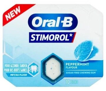 Stimorol Suikervrije Oral-B Peppermint Kauwgom - Doos 12 stuks