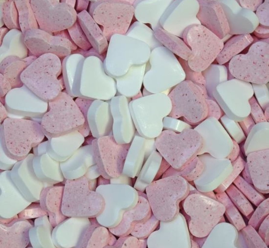 Roze Wit Dextrose Hartjes -1 Kilo