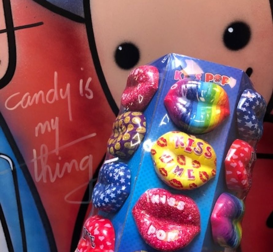 WOM Kiss Lips Lolly Tutters -Display 24 stuks