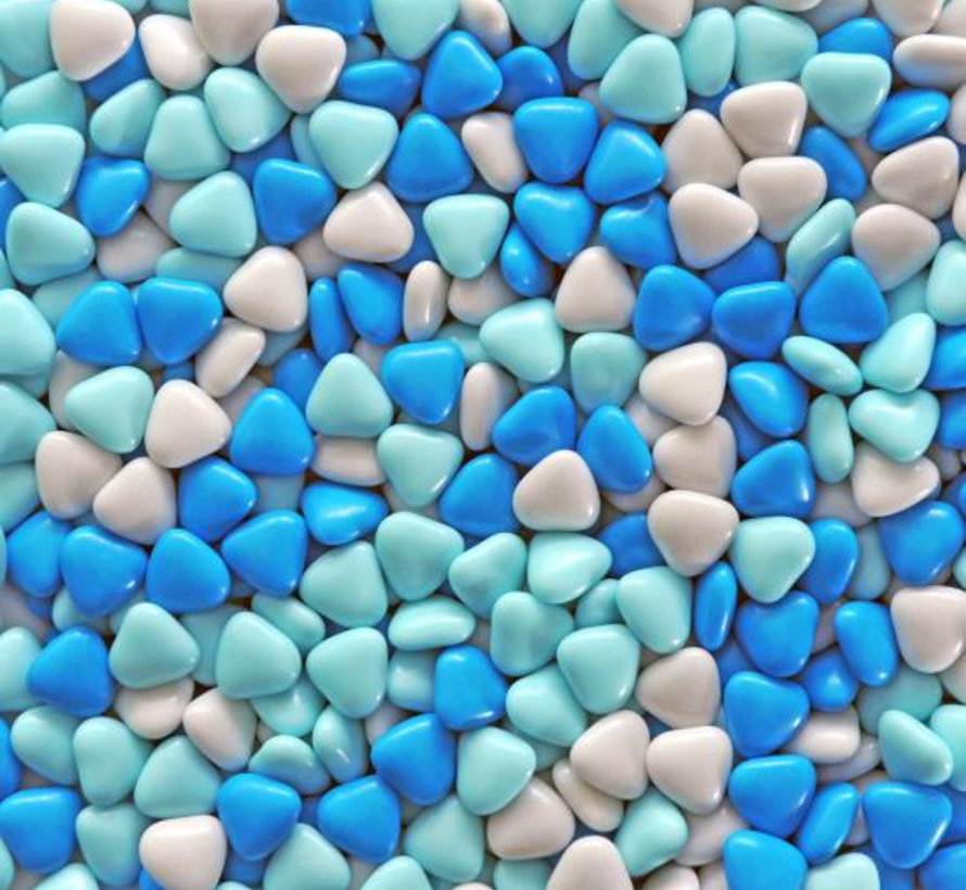 Blauwe Chocolade Dragee Hartjes  -900 gram
