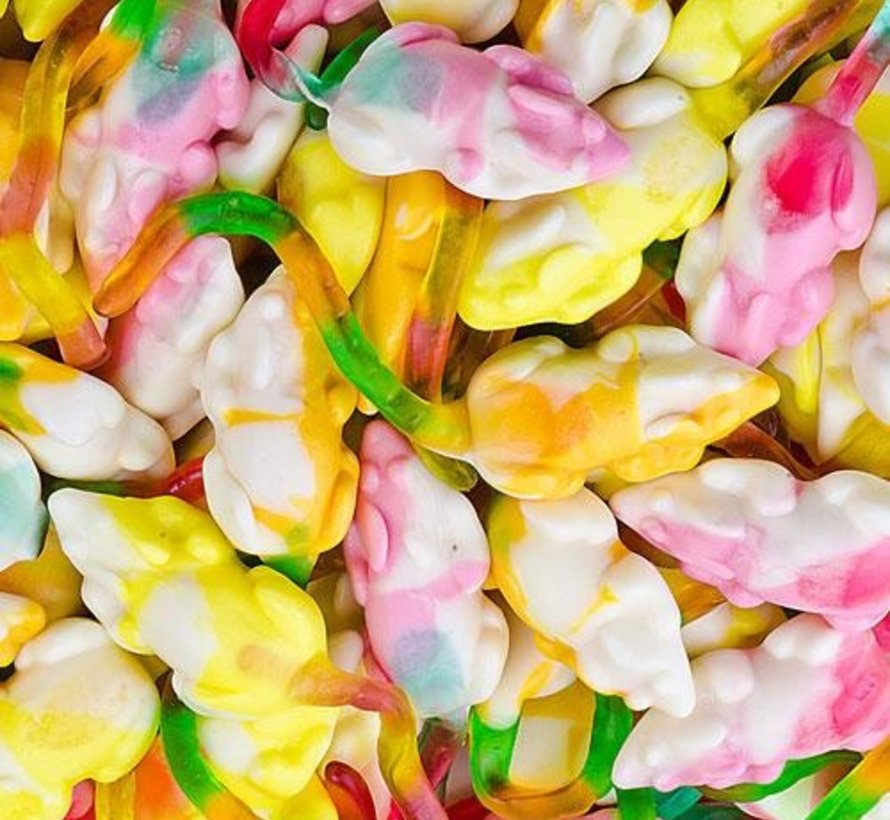 Gekleurde Muizen Met Staart -1 kilo