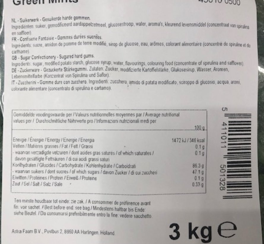 Mini Groentjes hard - 3 kilo