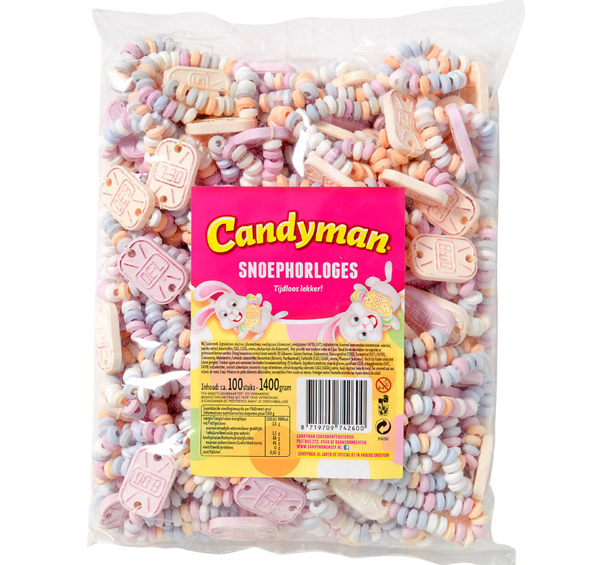 Candyman Retro Snoephorloges  Zak 100 Stuks