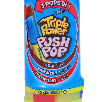 Bazooka Triple Power Push Pop -Doos 12 stuks