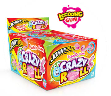 Johnny Bee Crazy Roll Bubble Gum -Doos 24 stuks