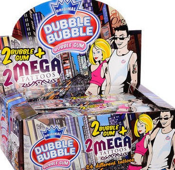 Dubble Bubble Gum City Mega Tattoo -Doos  24 Stuks