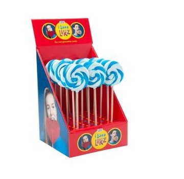 Holland Foodz Spiraal Lolly blauw-wit -Doos 30 stuks