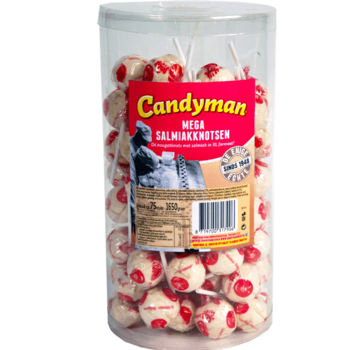 CandyMan Mega Salmiak Knotsen -Silo 75 Stuks