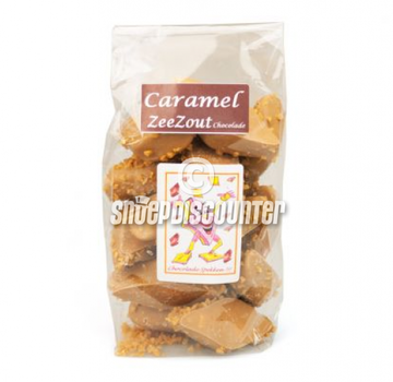 Snoepdiscounter Chocolade Spekjes Caramel Zeezout -zak 200 gram