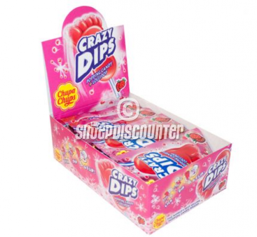 Crazy Dips Knetter Lollly Strawberr -Doos 24 Stuks