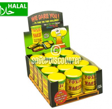 Toxic Toxic Waste Drum Geel  -Doos 12 Stuks