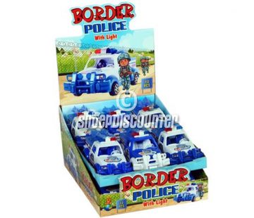 snoep Border Police auto met licht -Doos 12 stuks