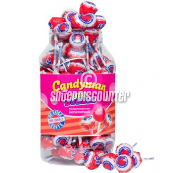 CandyMan Mister Mac Bubble Kersen Knots -Pot 100 Stuks
