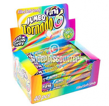 Fini Jumbo Tornado Rainbow -Doos 40 stuks