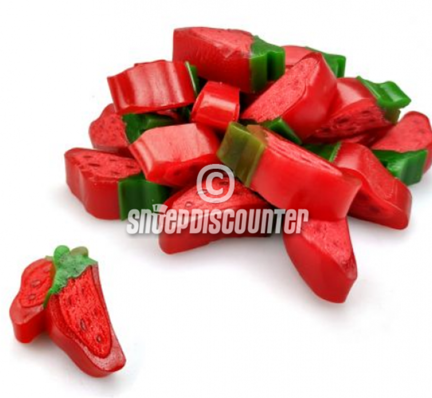 Gevulde aardbei partjes, strawberry slices