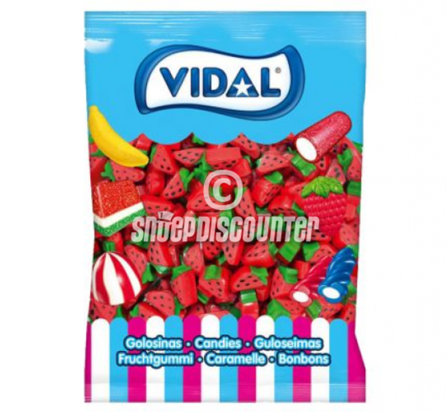 Gevulde aardbei partjes, strawberry slices