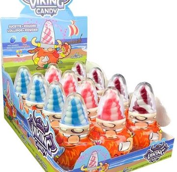 Funny Candy Viking lollipop +poeder 12 stuks