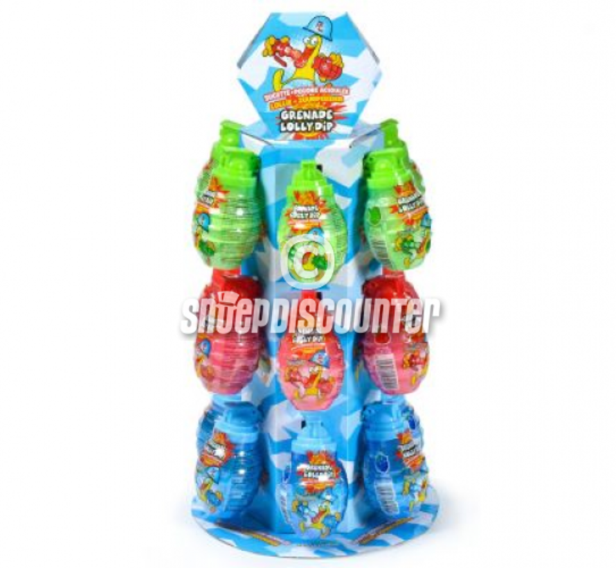 Grenade Lolly Dip -Display 18 stuks