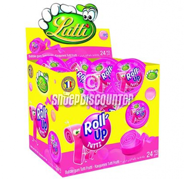 Lutti Roll Up Kauwgom Tutti Frutti -Doos 24 Stuks