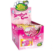 Lutti Roze Spaghetti Gum Tutti Frutti -Doos 24 stuks