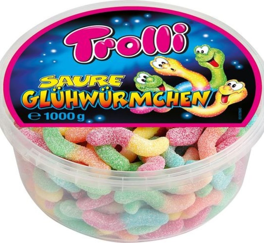 Trolli Zure Gloeiwormen -Silo 1 kilo