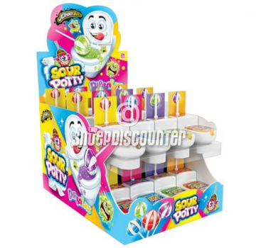 Johnny Bee Sour Potty Lolly -Doos 24 stuks