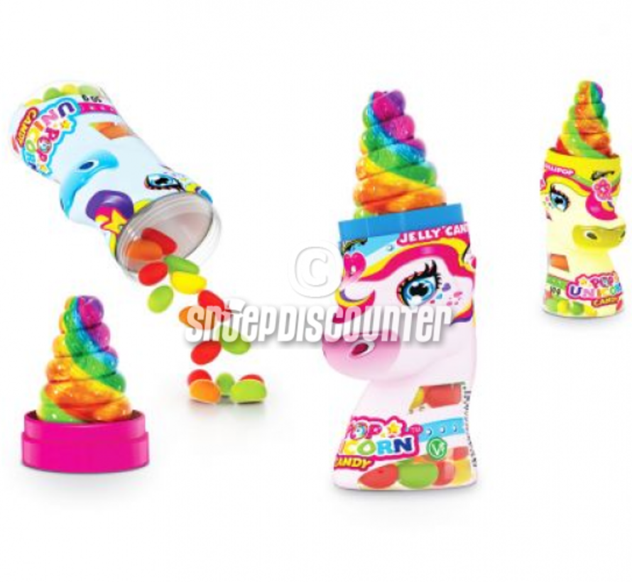 Unicorn Lollipop Candy- Display 18 stuks