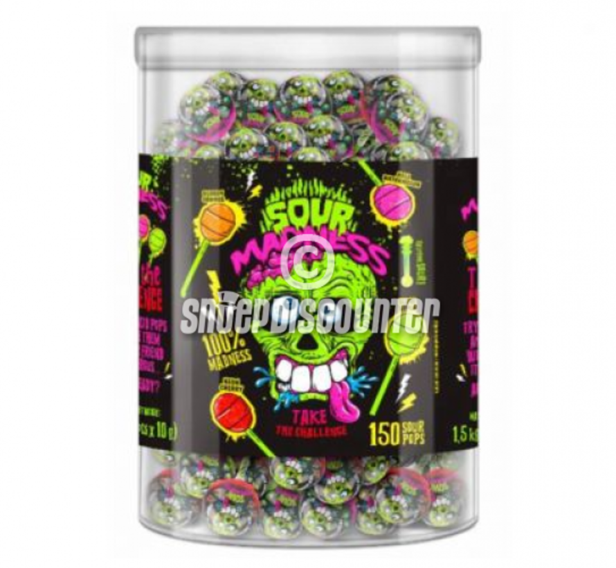 Sour Madness Lolly Challenge -Silo 150 stuks