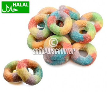 Halal Snoepdiscounter Sour Rainbow Rings -1 kilo