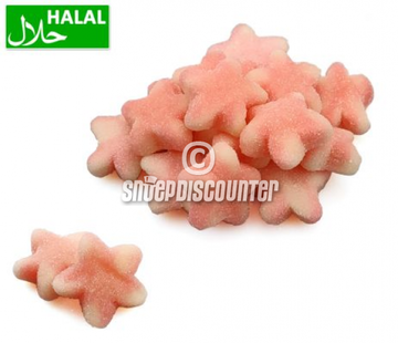 Halal Snoepdiscounter Sugared Pink Twist Stars -1 kilo