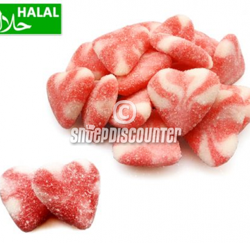Halal Snoepdiscounter Sugared Strawberry Twist Heart -1 kilo