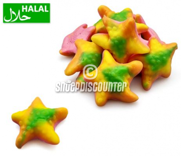 Halal Snoepdiscounter Gekleurde mini zeesteren -1 kilo