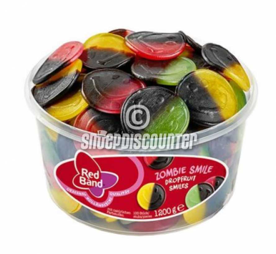 Red Band Drop Fruit Smiles Groot -Silo 100 Stuks Gelatine Vrij