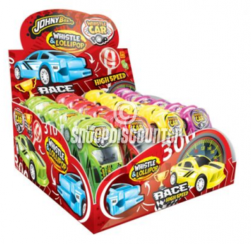 Johnny Bee Whistle Car Lolly -Doos 24 stuks