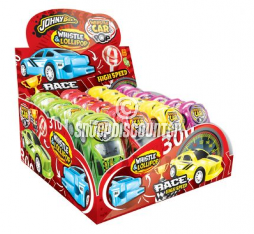 Whistle Car Lolly VEGGIE -Doos 24 stuks