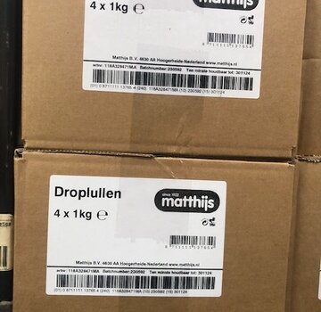 Matthijs snoep Drop lullen BULK -Doos 6 kilo
