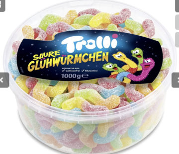 Trolli Zure Gloeiwormen -Silo 150 stuks