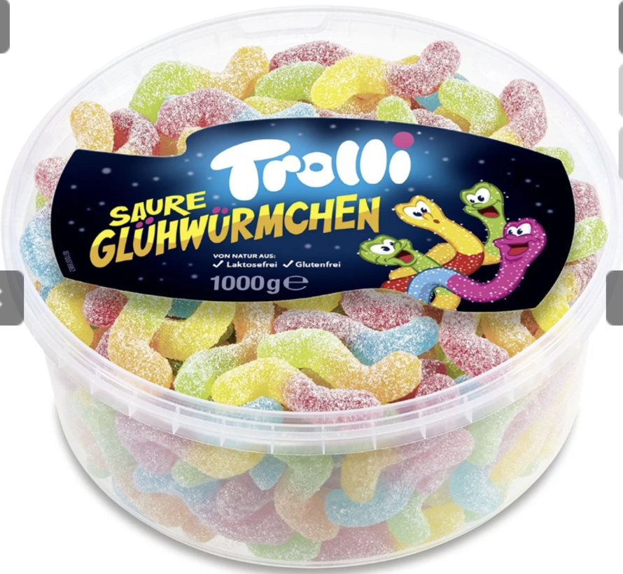 Trolli Zure Gloeiwormen -Silo 150 stuks