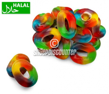 Halal Snoepdiscounter Winegum Rainbow Rings - 1 kilo