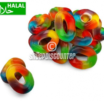 Halal Snoepdiscounter Winegum Rainbow Rings - 1 kilo