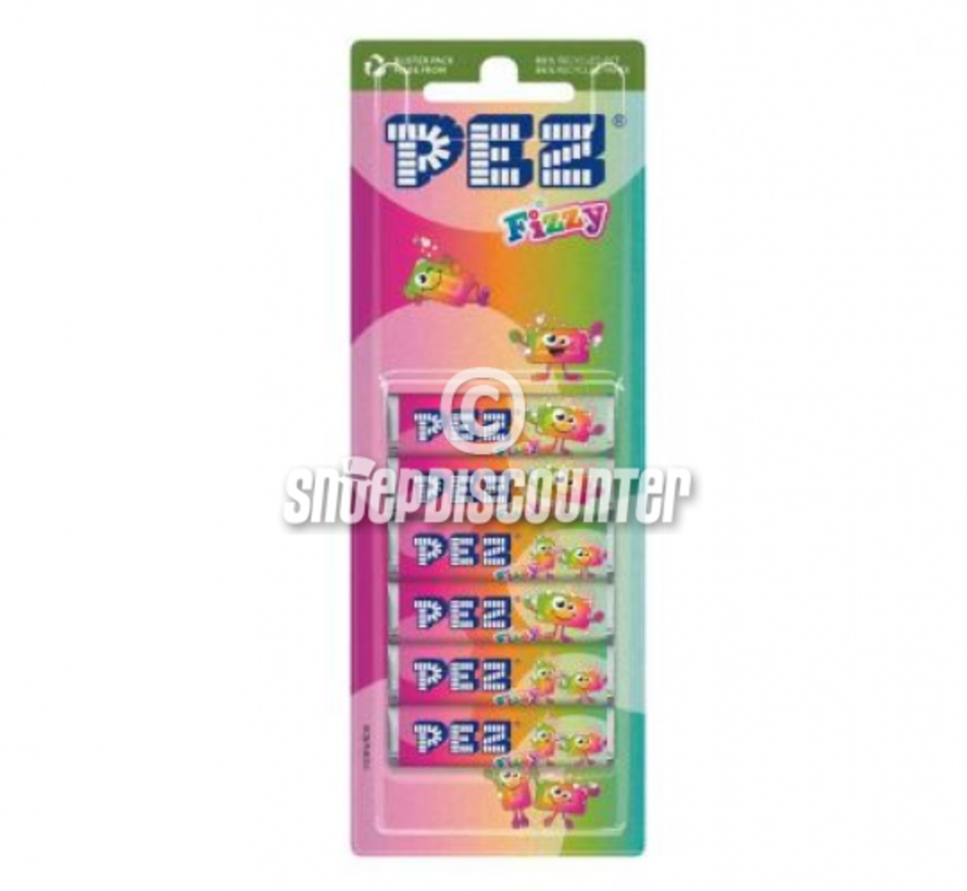 PEZ navul Sour Fizzy -Doos 18 stuks