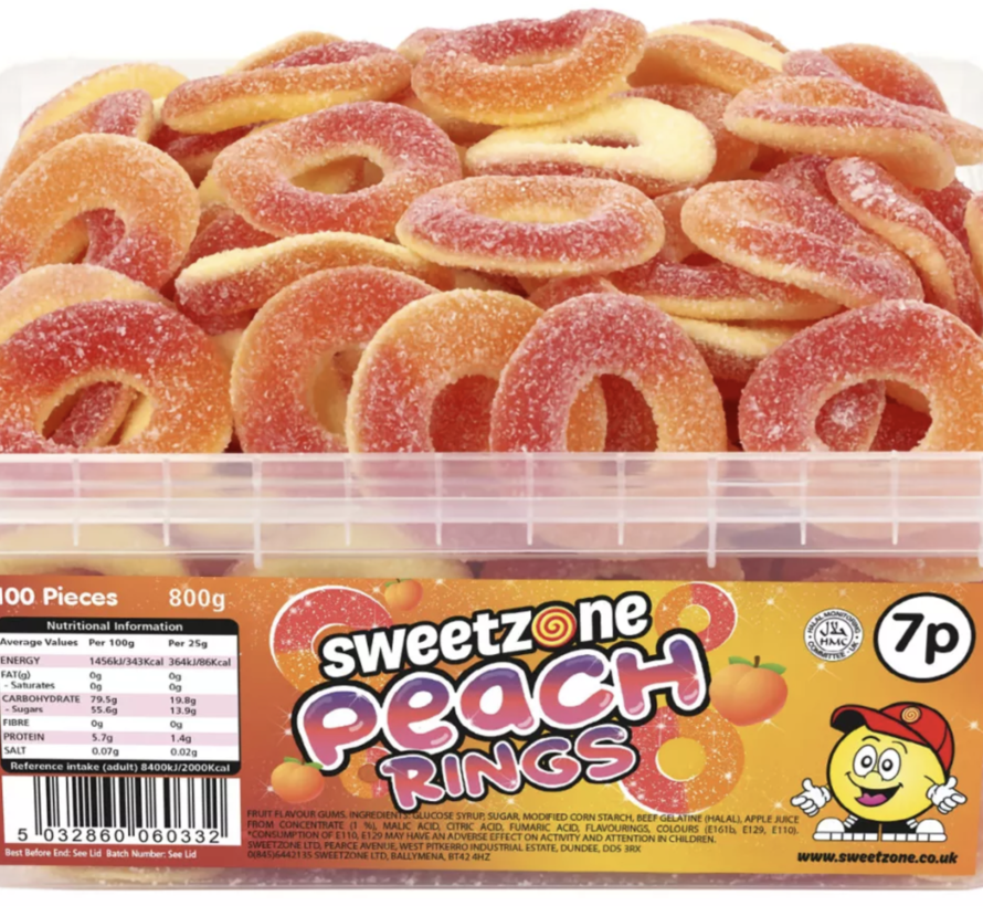 Peach Rings -Silo 100 stuks