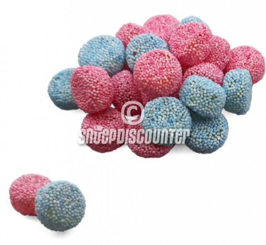 Jelly Anijs Buttons Roze Blauw -zak 400 gram